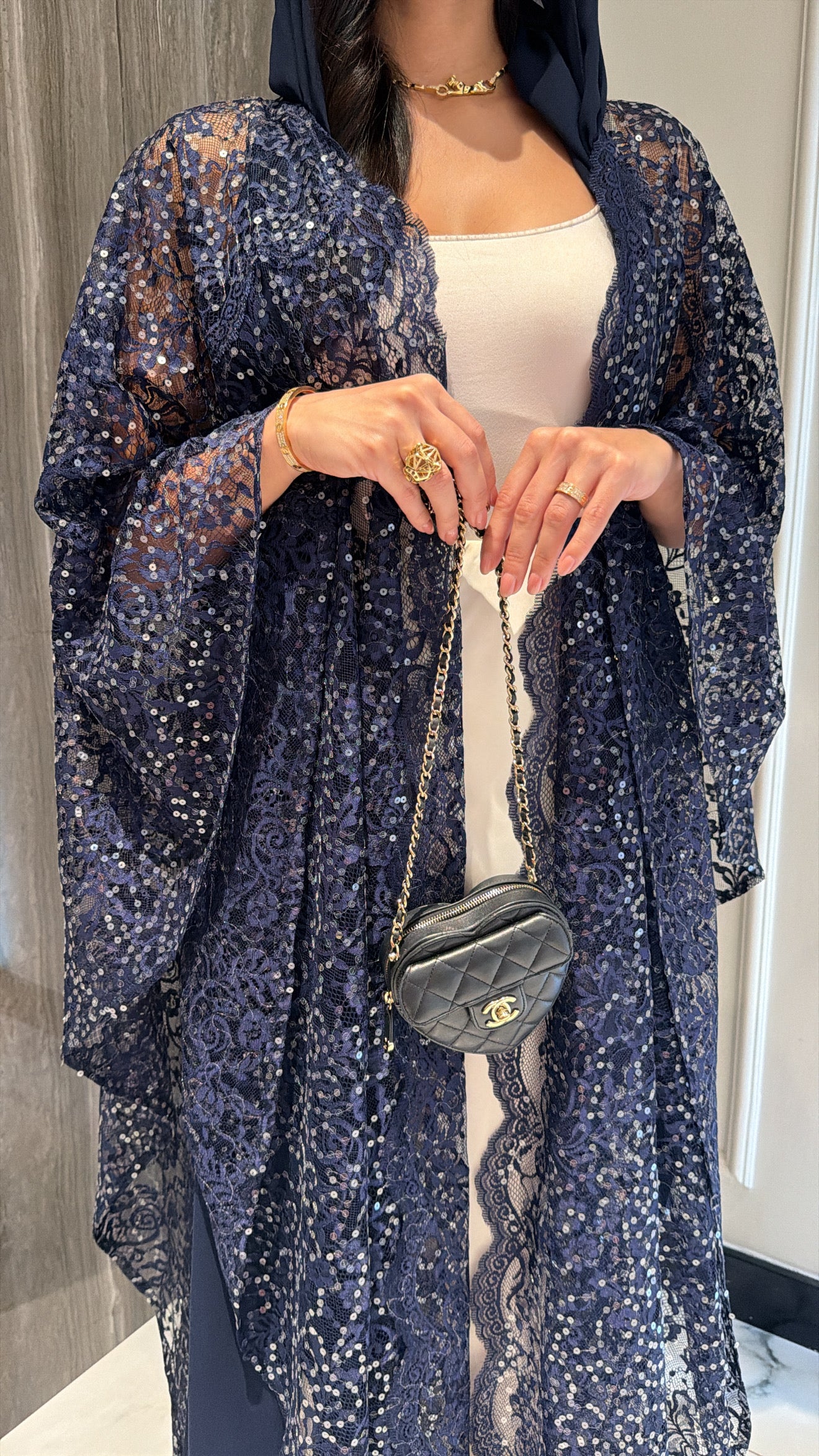 Navy Blue Dantelle Sequence