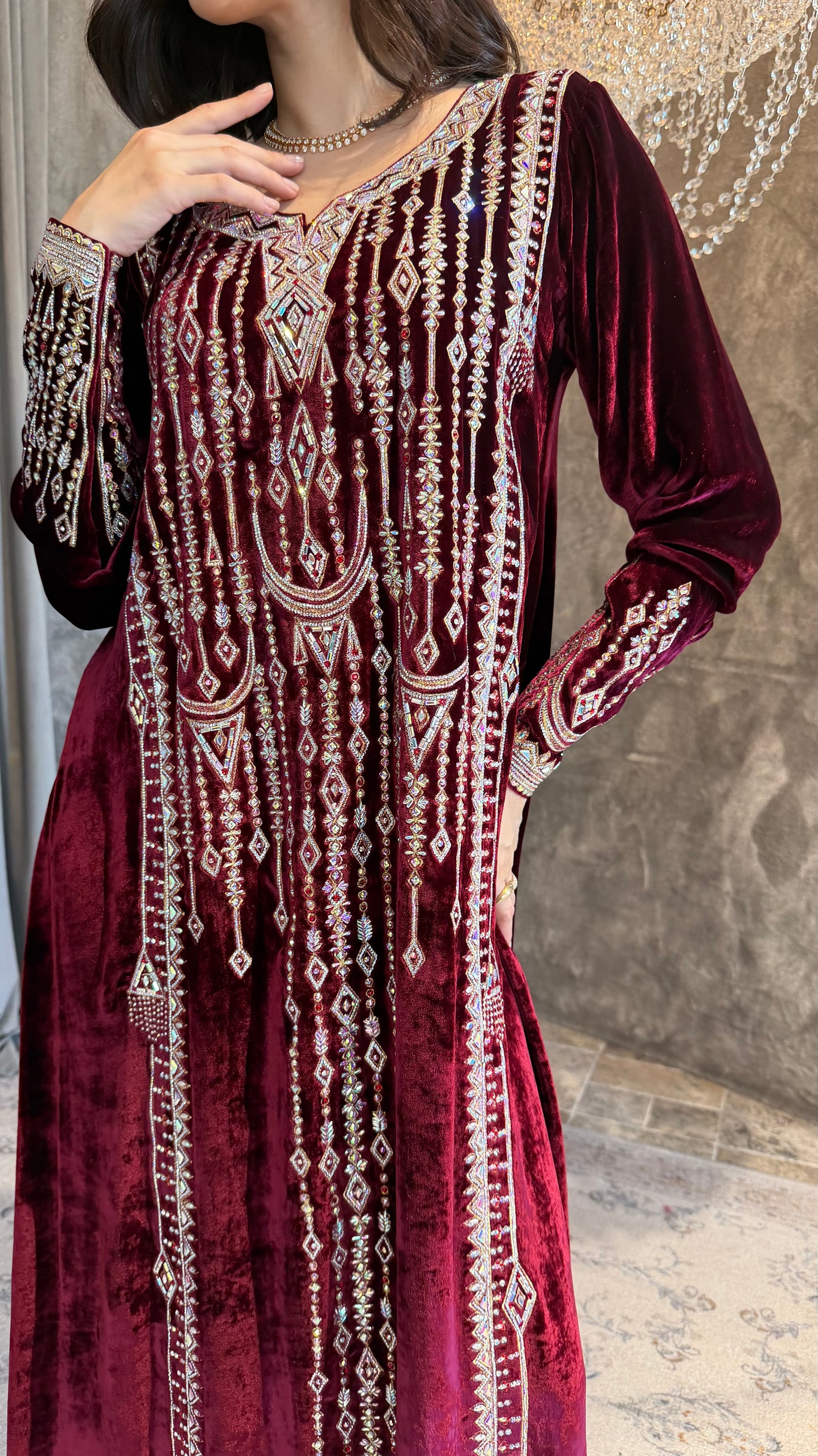 Maroon Embelish