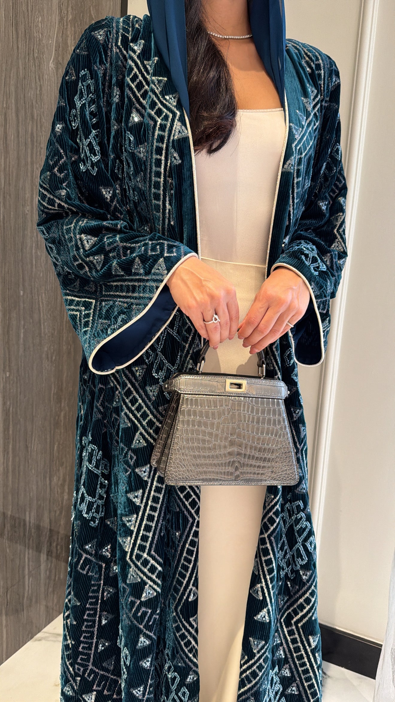 Blue Aztec Velvet