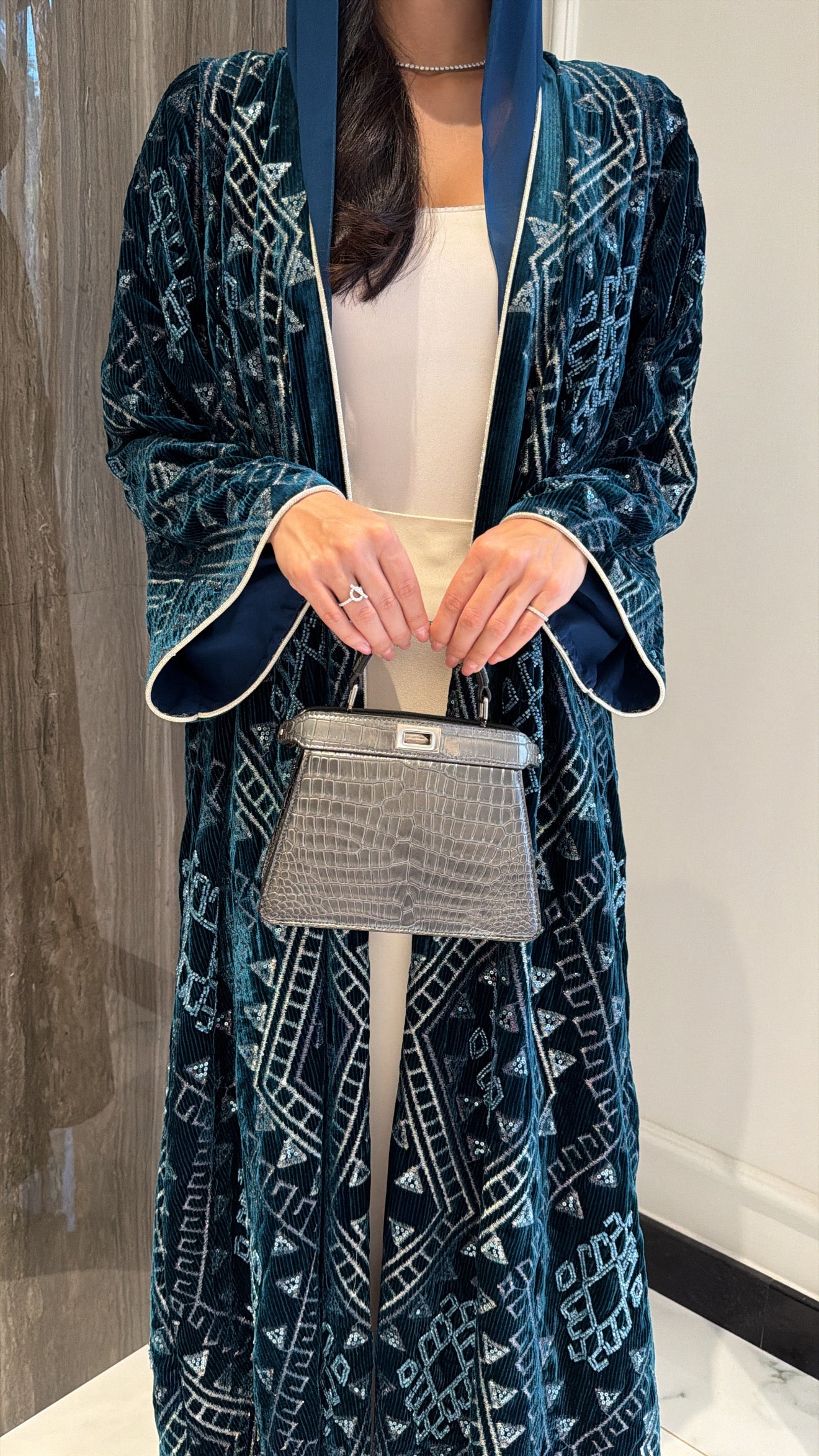 Blue Aztec Velvet