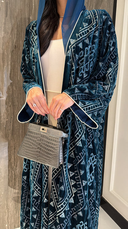 Blue Aztec Velvet