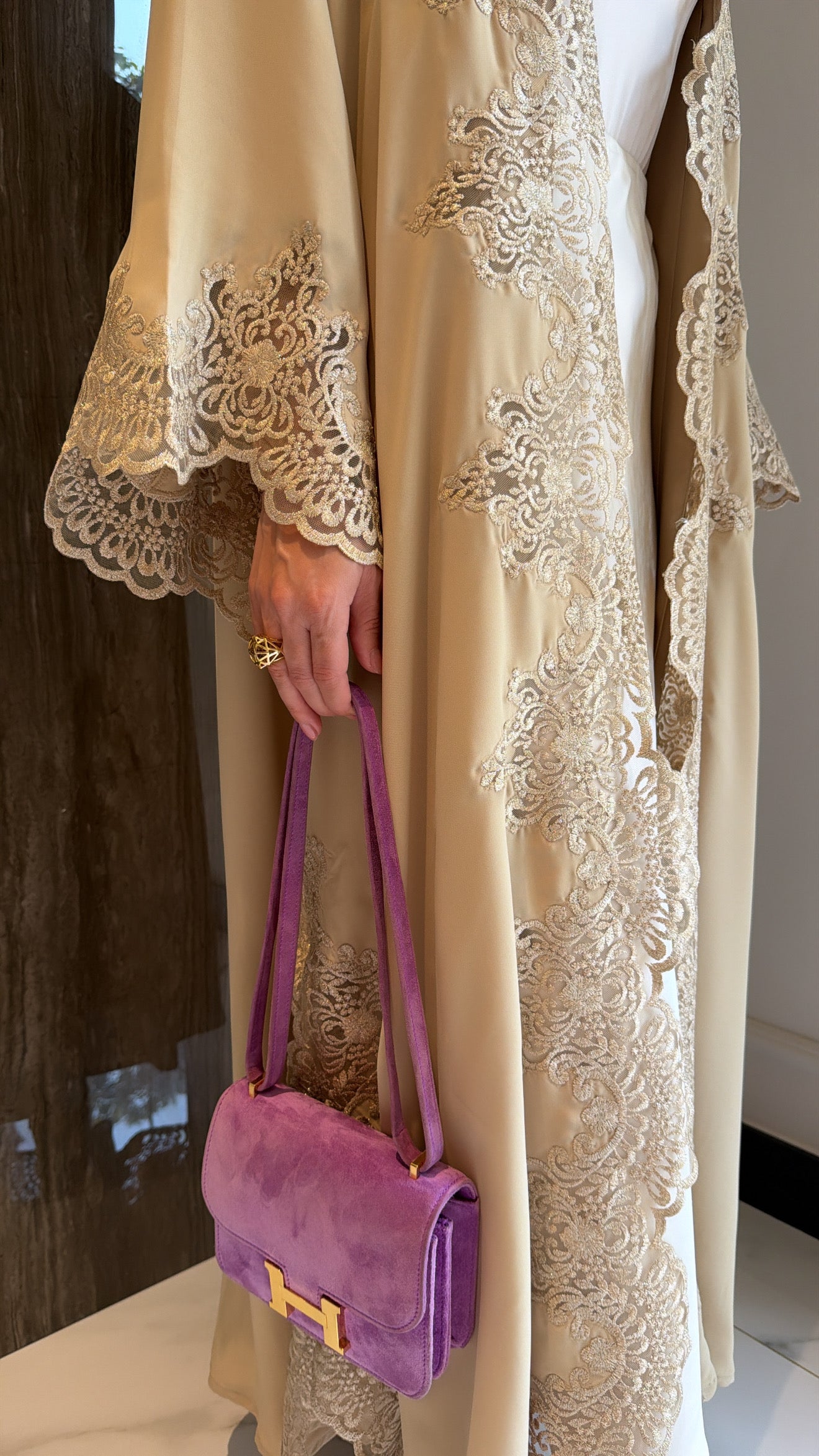 Beige Shimmer Dantelle