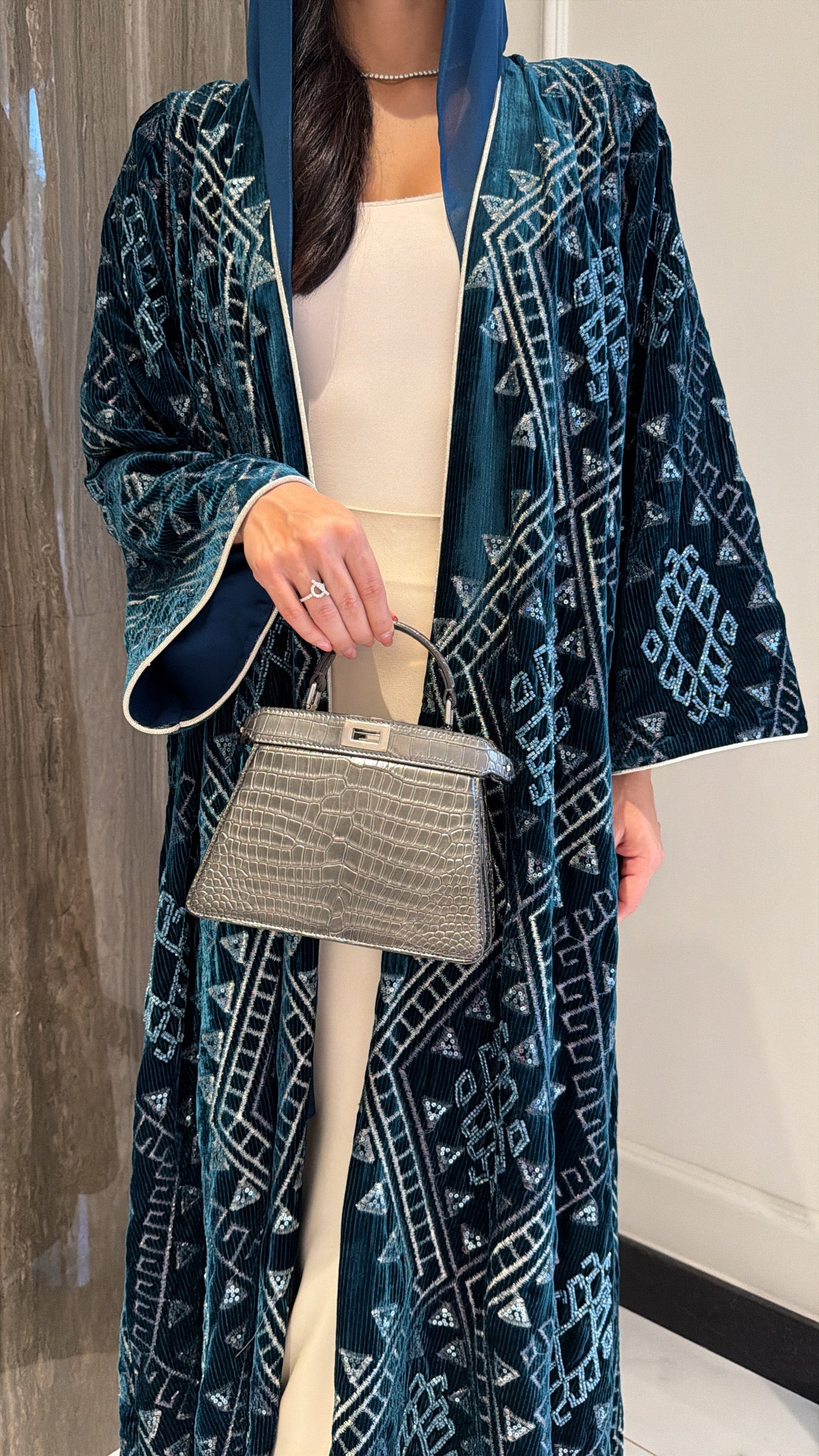 Blue Aztec Velvet