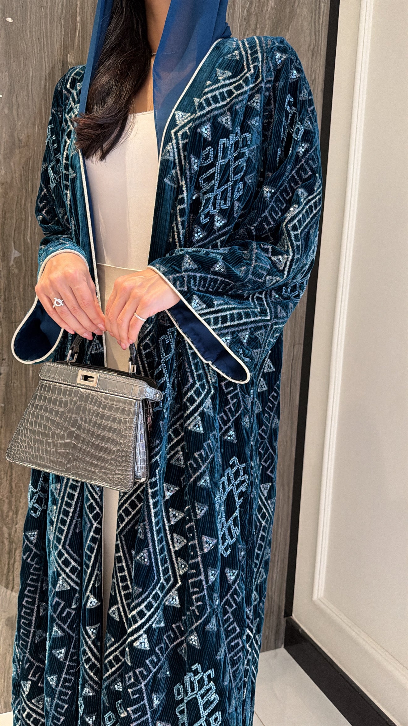 Blue Aztec Velvet