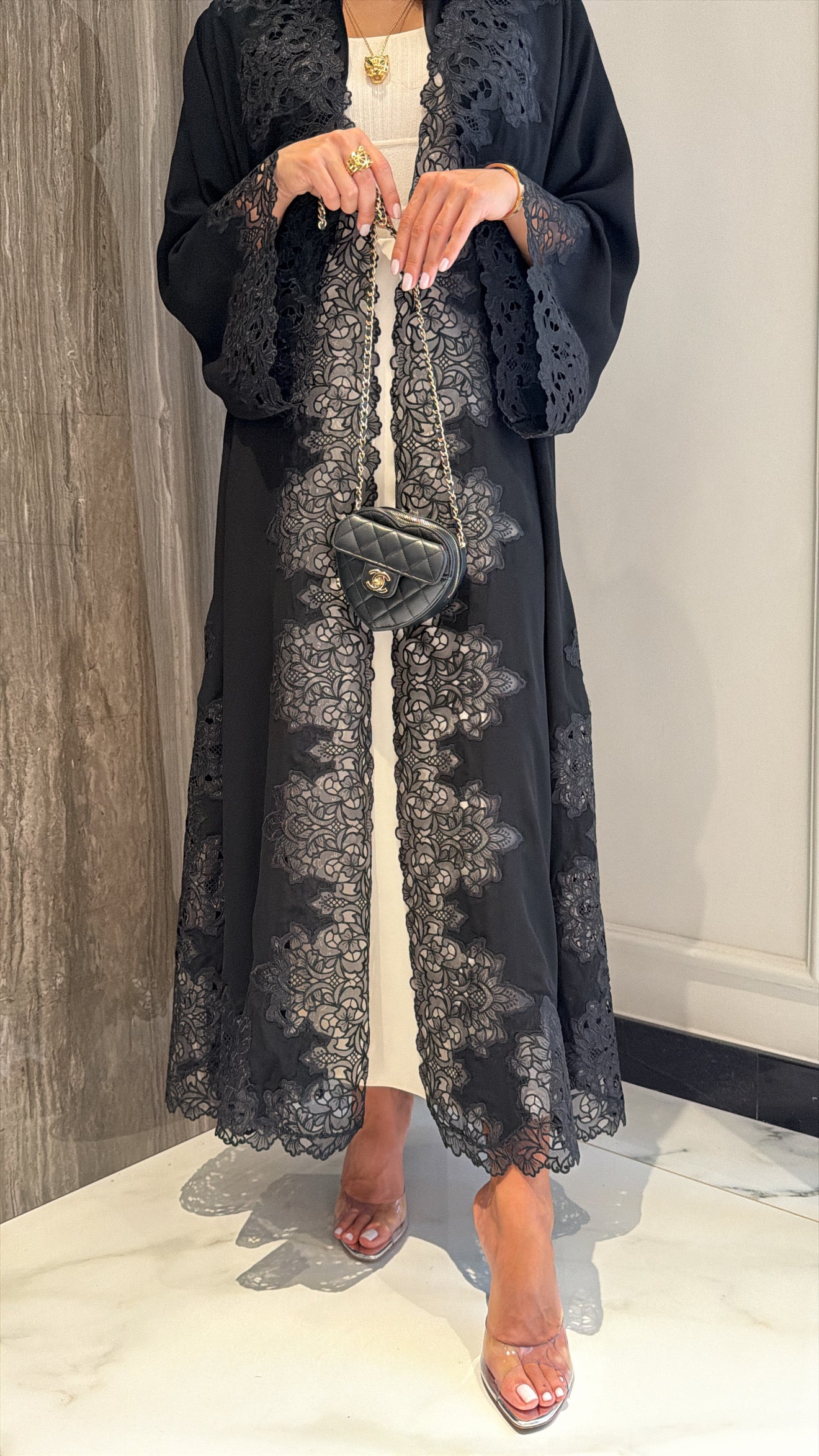 Black 02 Organza Dantelle