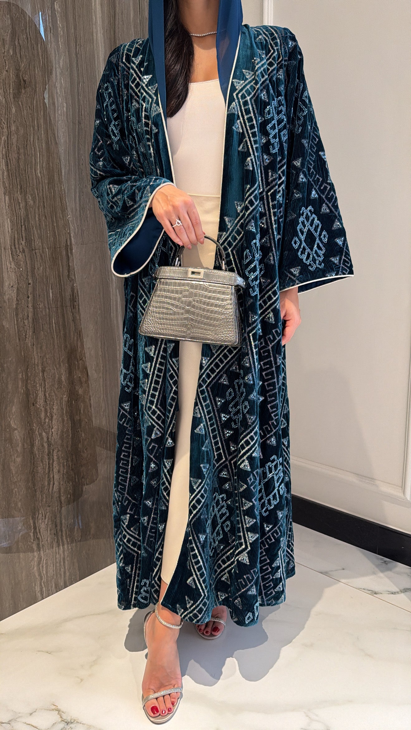 Blue Aztec Velvet