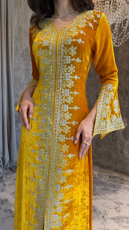 Mustard Yellow Velvet