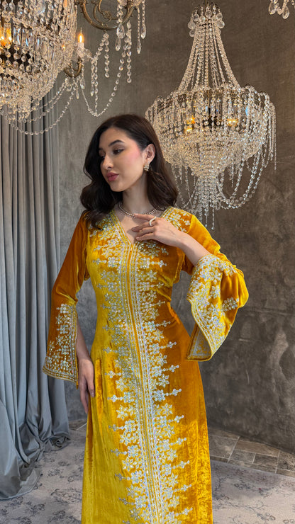 Mustard Yellow Velvet